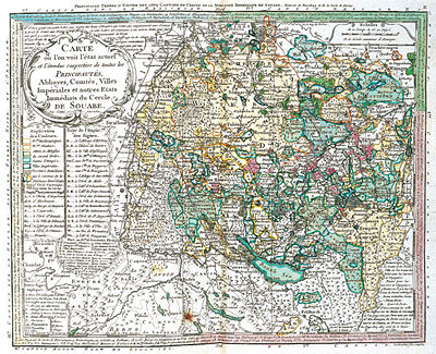 Carte du Cercle de Souabe, extraite de l'Atlas de l'abbé de Courtalon